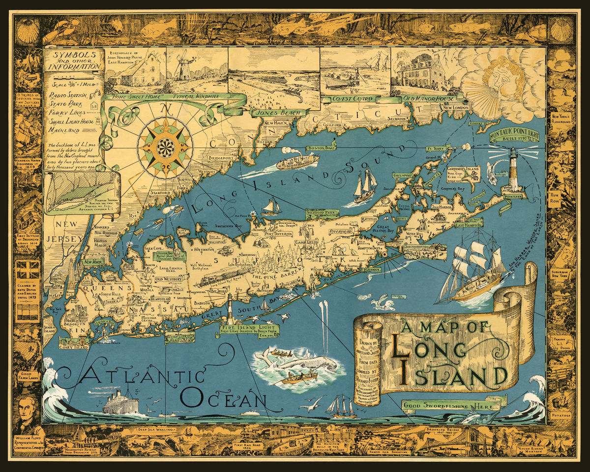 Vintage Long Island Map