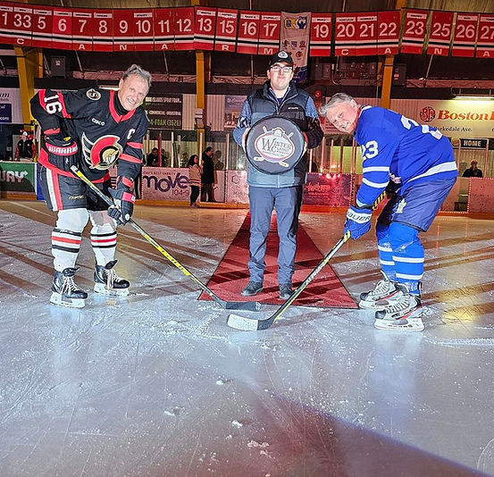 puck drop at the Ottawa Senators Alumni game in 2024