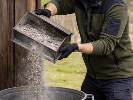 vysypávání popele z kotle