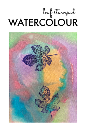 Leaf-Stamped Watercolour Art