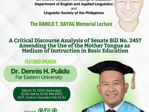 Pulido is 2025 Danilo T. Dayag Memorial Lecturer