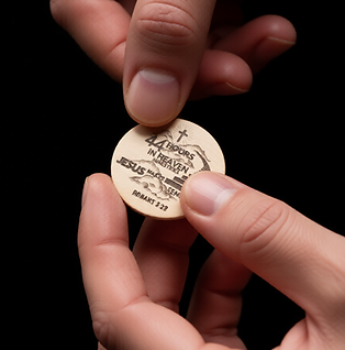 Wooden Pocket Prayer Coin