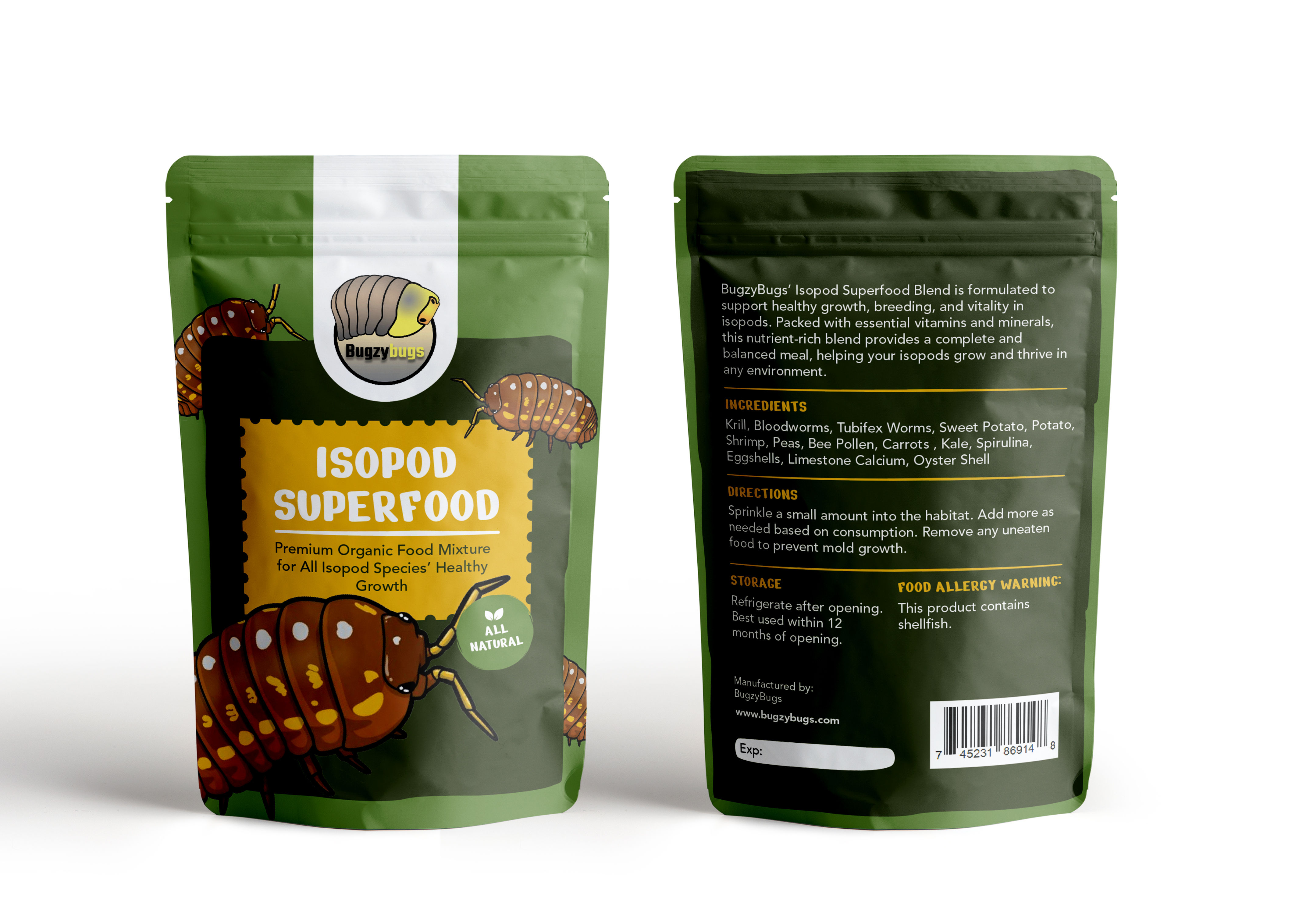 Isopod Super Food Blend Premium Nutrient-Rich Diet Natural Protein and Calcium
