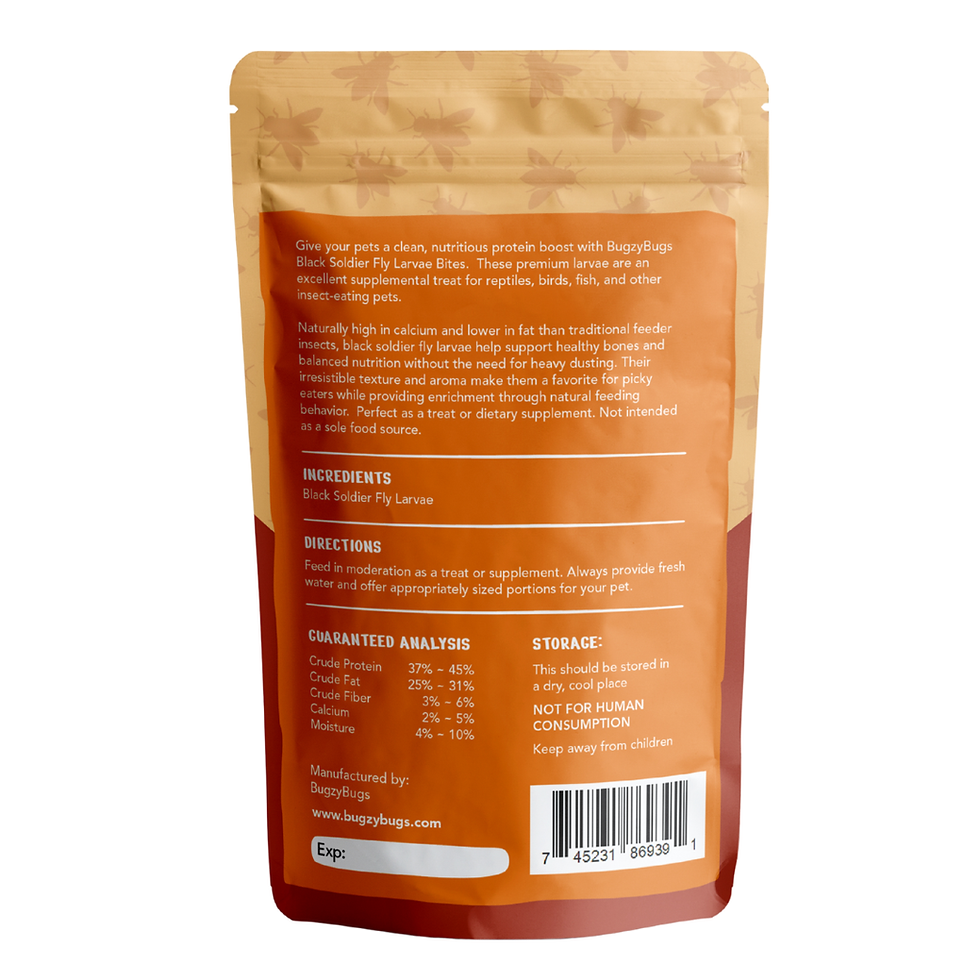 Thumbnail: Black Soldier Fly Larvae Bites All Natural Dried Calcium Protein Treat