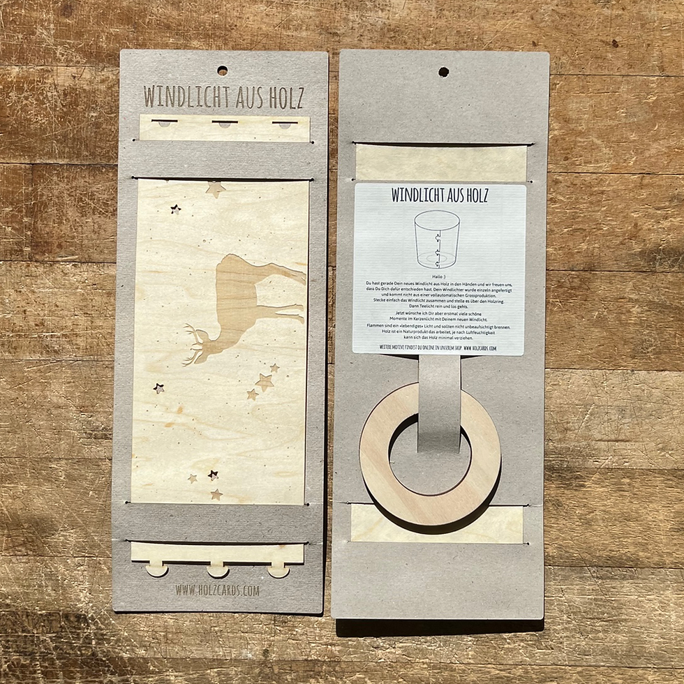 Miniaturbild: «HIRSCH» WINDLICHT AUS 100% HOLZ