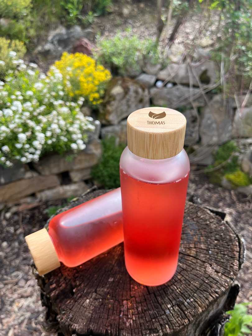 Miniaturbild: «DEIN TEXT - BLATT» TRINKFLASCHE GLAS