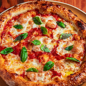Fresh basil pizza