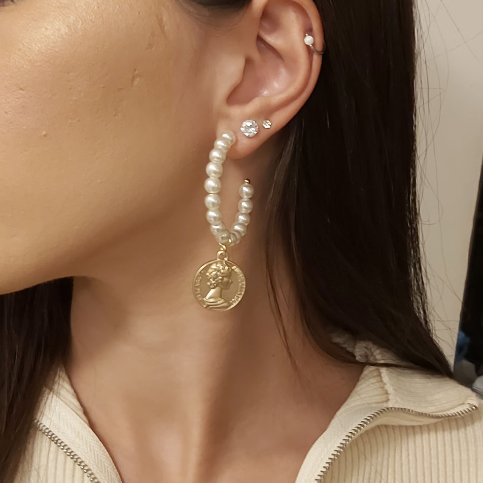 עגילים עם מטבע זהב