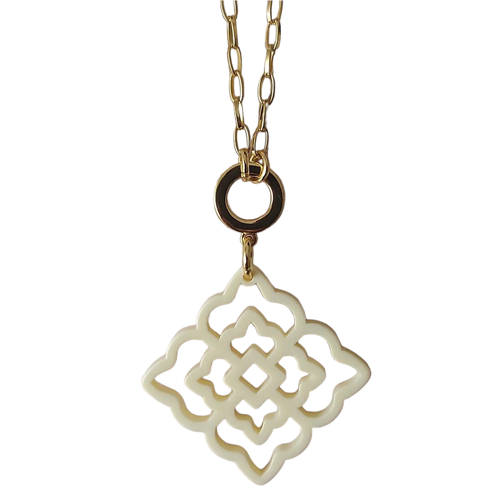 שרשרת זהב גורמטים עם תליו - שרשרת לבנה מנדלה - שרשרת גורמטים ארוכה - שרשרת זהב