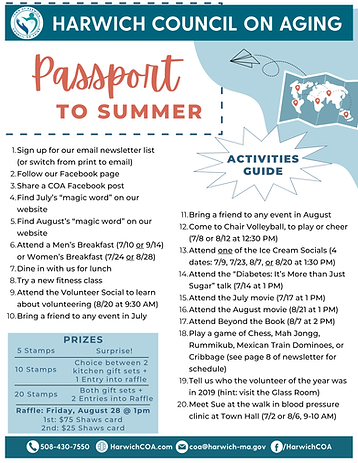 Passport to Summer program flyer, back