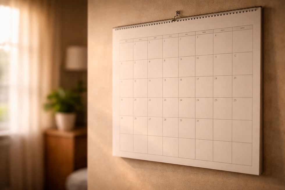 Empty Calendar in Soft Light