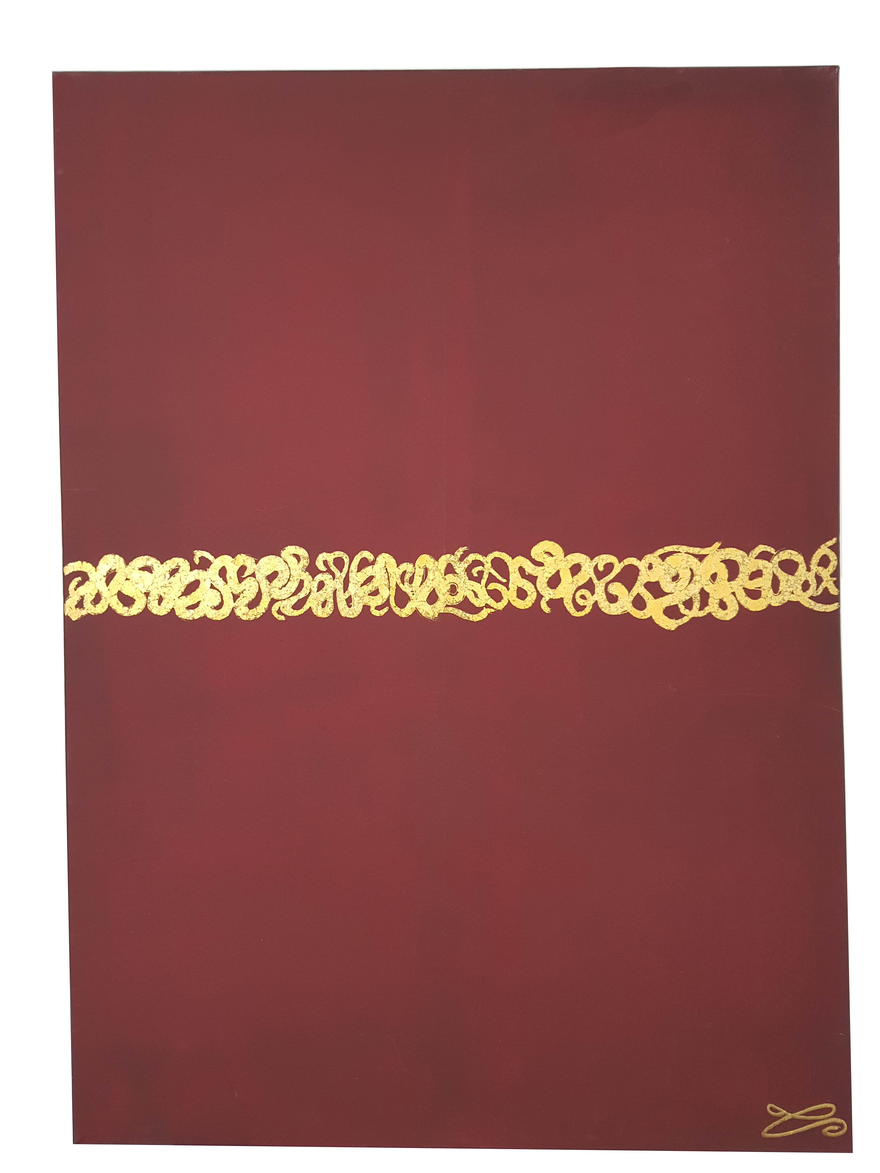 Tableau rouge et doré XXL