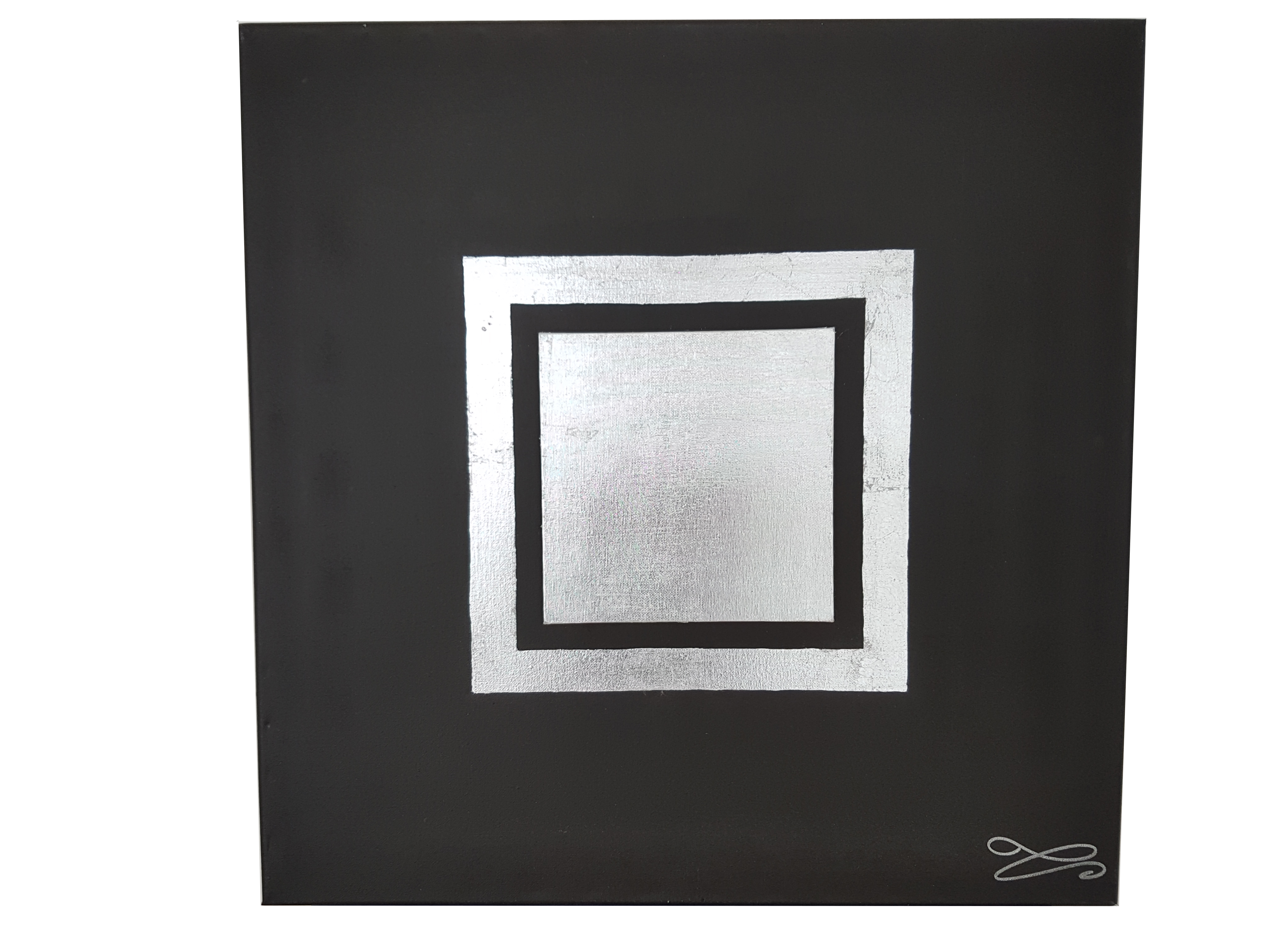 Tableau noir feuille argent 3D