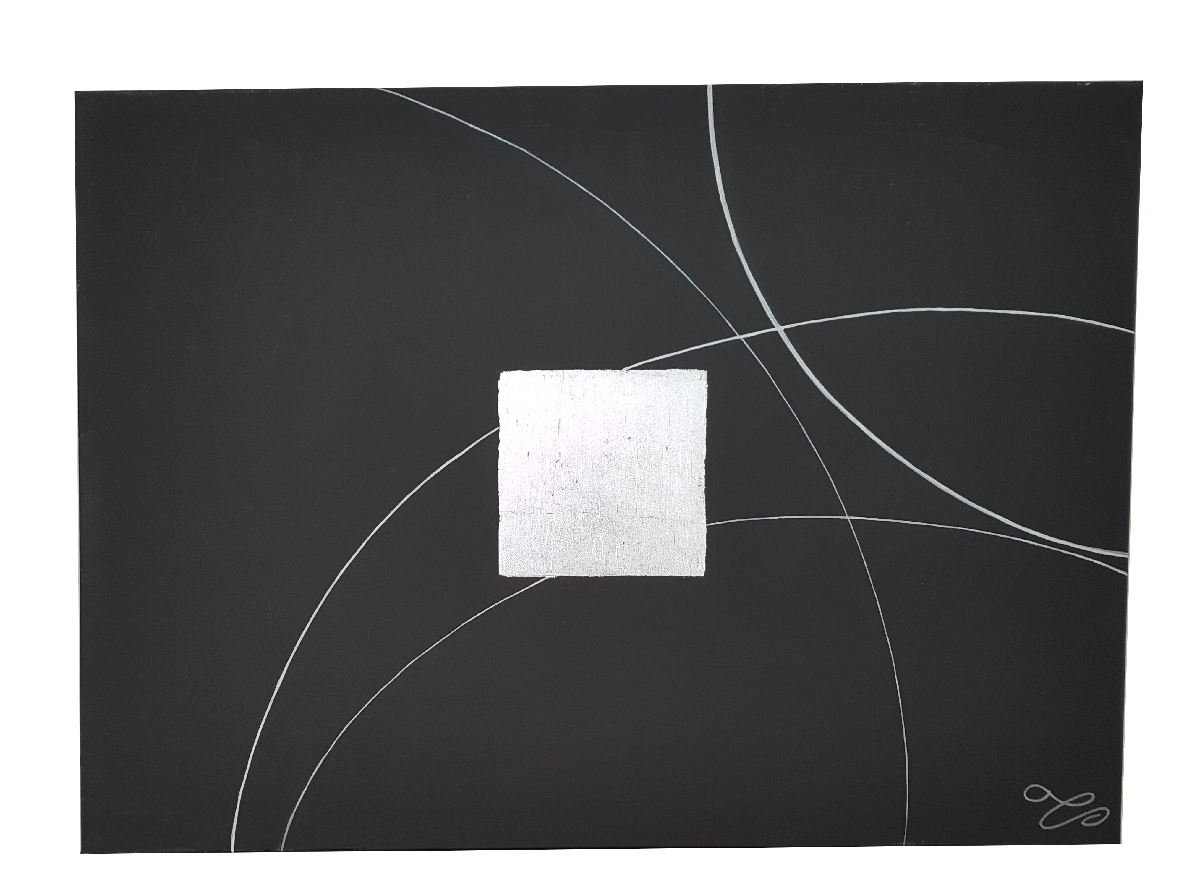 Tableau noir et argent XXL