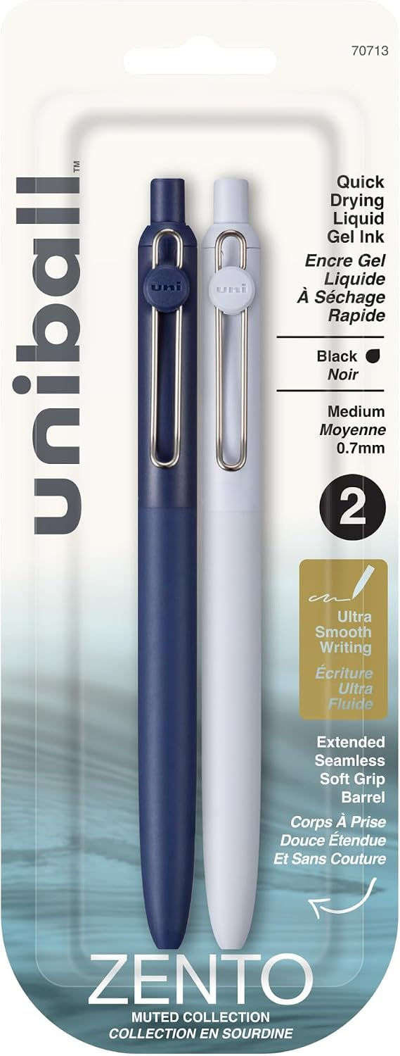 uniball™ Zento Gel Pens, Black Ink, 0.7mm Medium Point, 4 Count