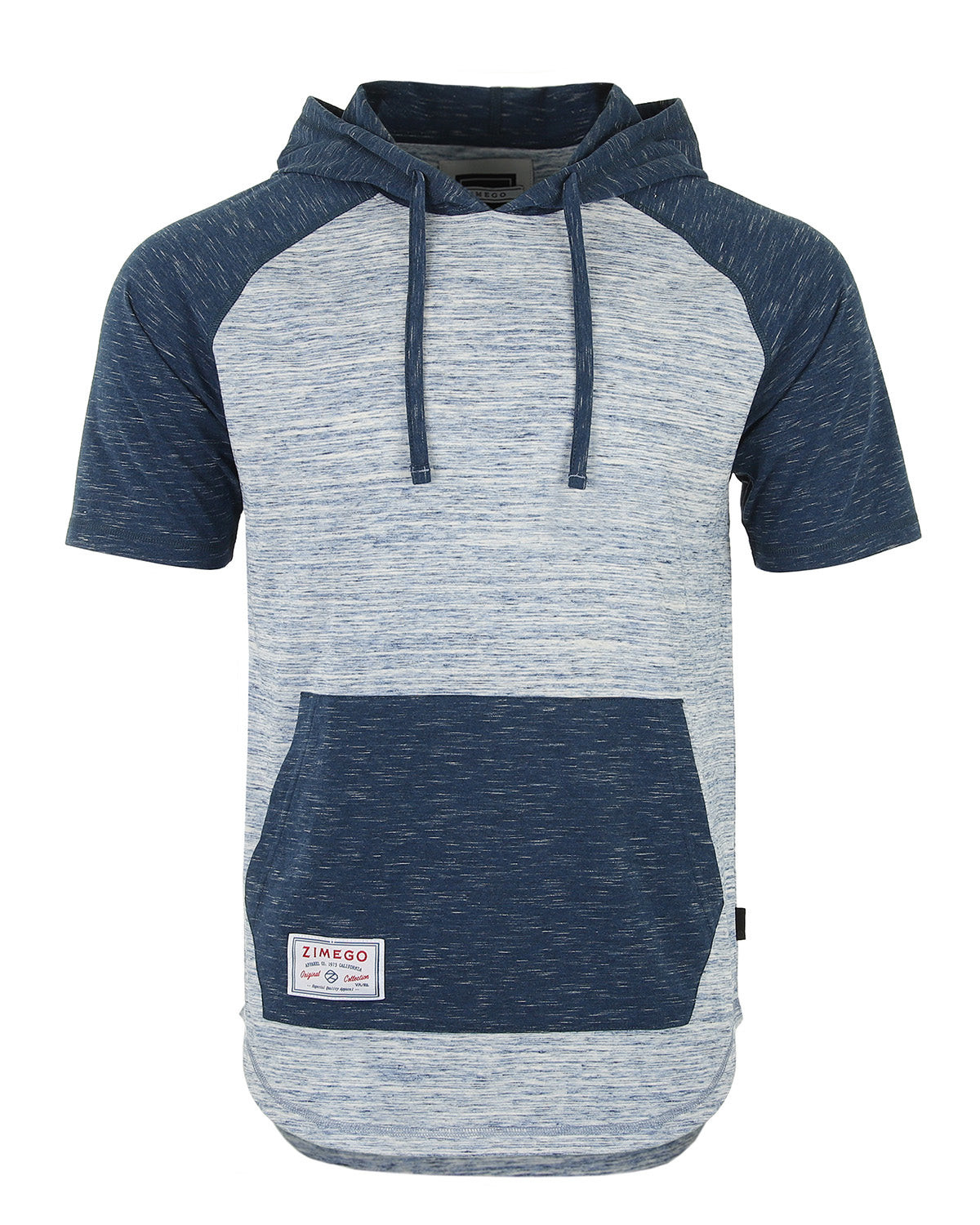 ZIMEGO Menu0026#039;s Short Sleeve Raglan Hoodie Round Bottom Semi Longline T- Shirt | eBay