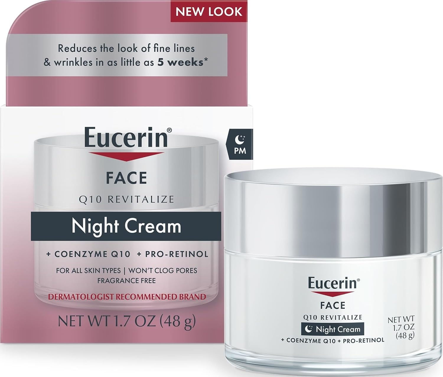 Eucerin Q10 Anti-Wrinkle Night Cream + Pro-Retinol, Facial Cream for Sensitive