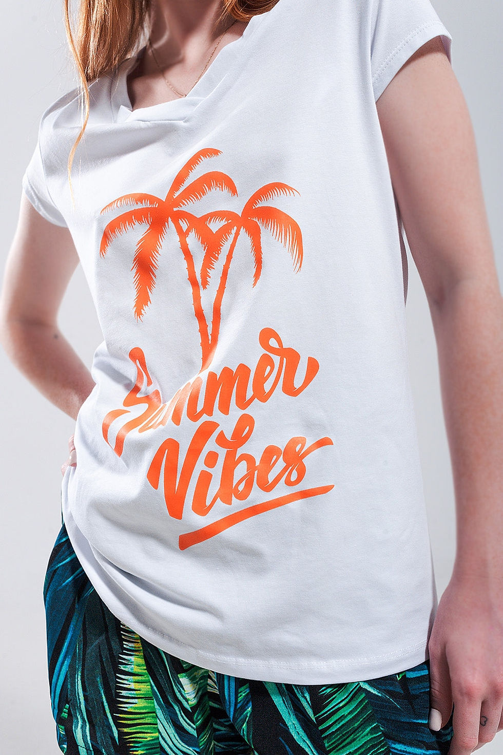 Thumbnail: Summer Vibes Print T Shirt in White