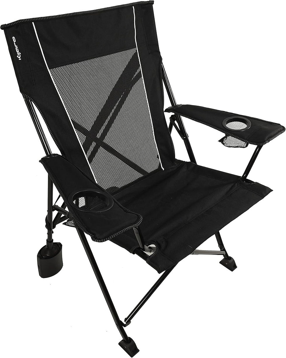 Kijaro Rok-It Sport Rocking Chair Camping and Tailgating Chair Vik Black