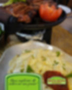 Bife Ancho com penne ao molho Alfredo