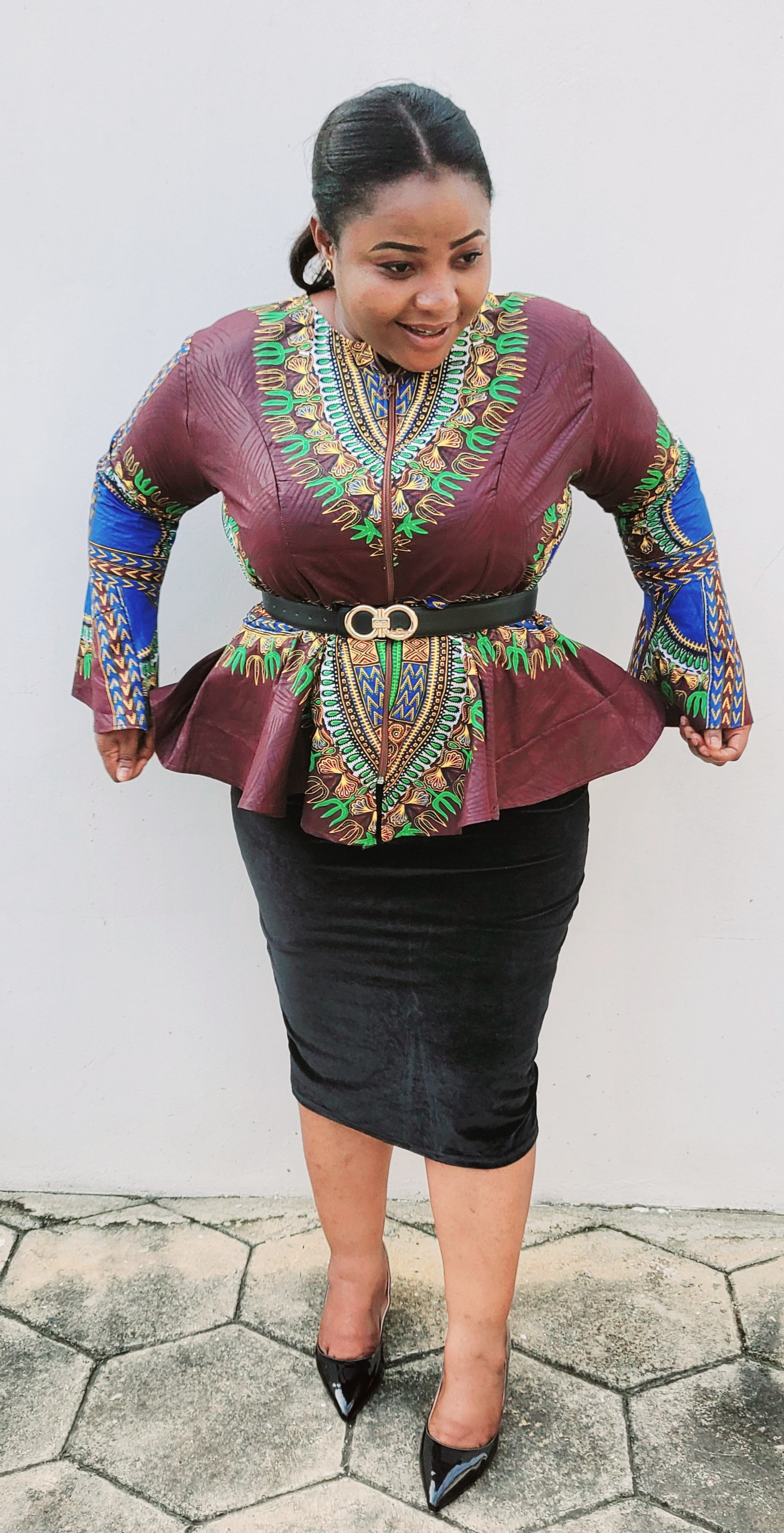 dashiki peplum top