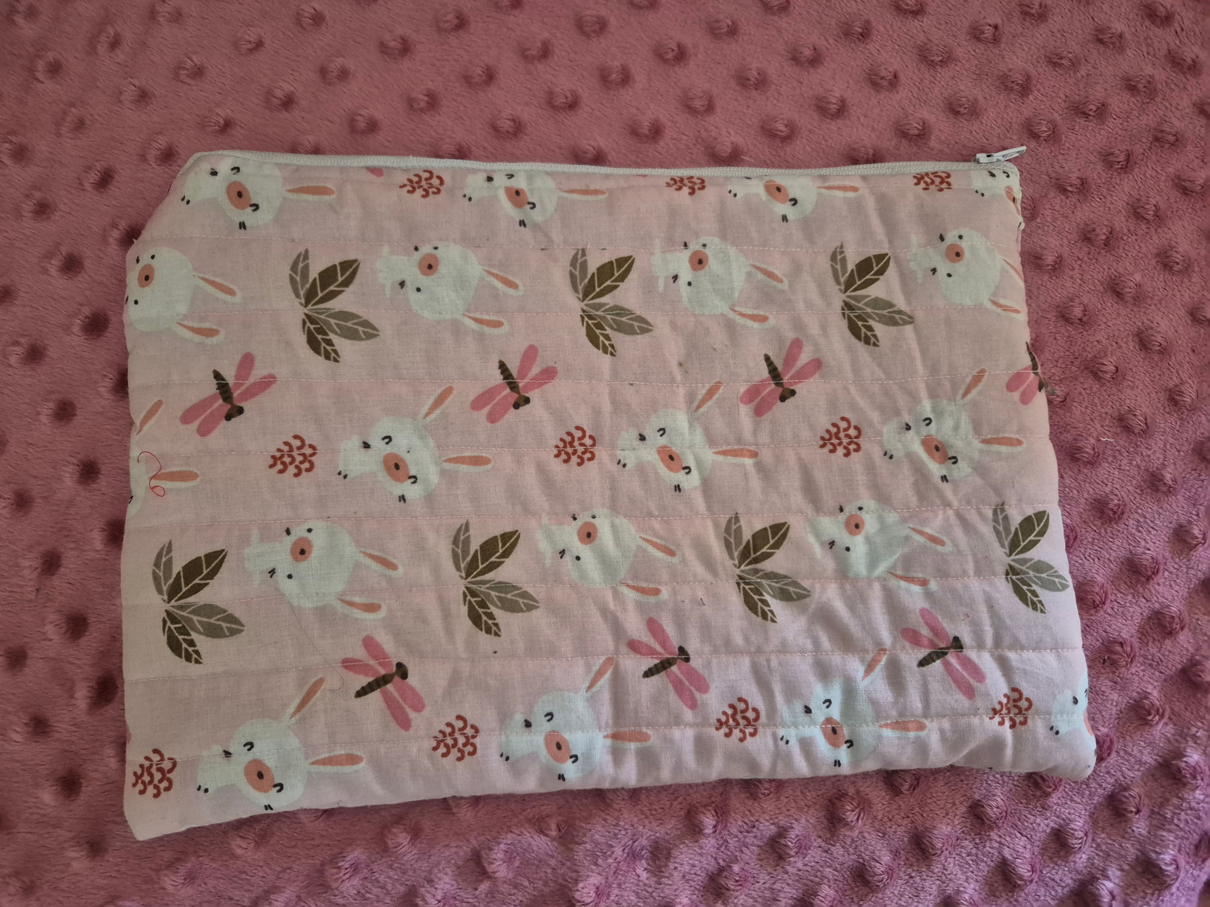 Trousse de toilette lapin rose Oeko-Tex