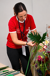 Shelley Keefe competing in floristry at World Skills UK