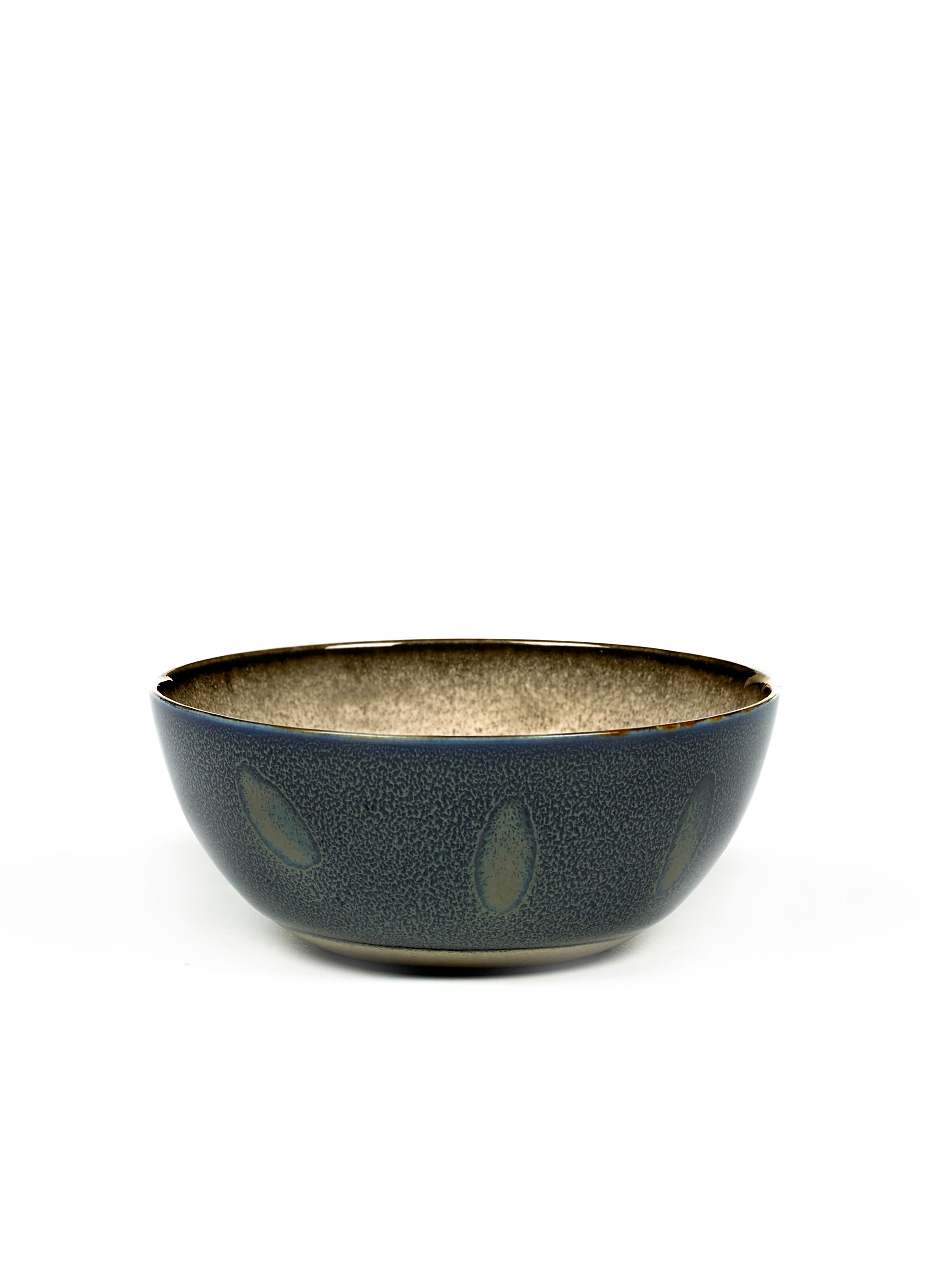 BOWL M D13,7 H6 MISTY GREY / DARK BLUE