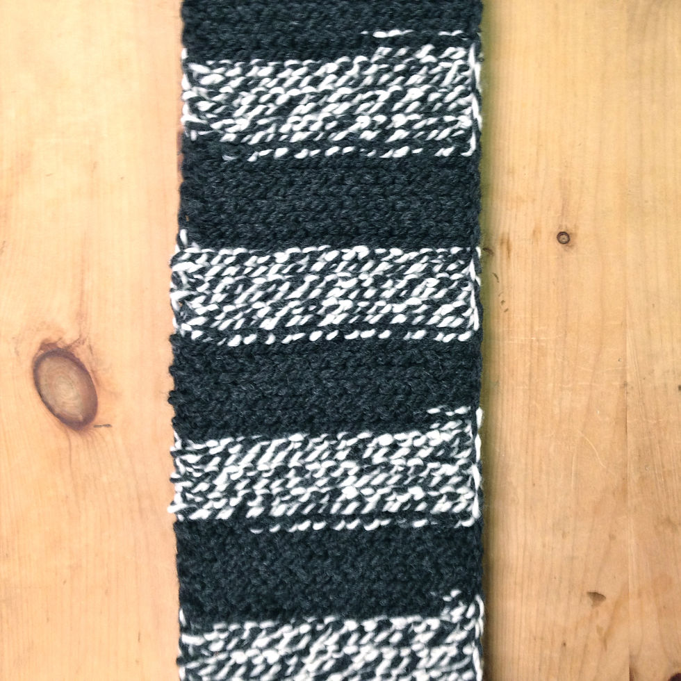 Thumbnail: Gilead Gray + Cream Striped Warm Wool Blend Oversized Rectangular Scarf