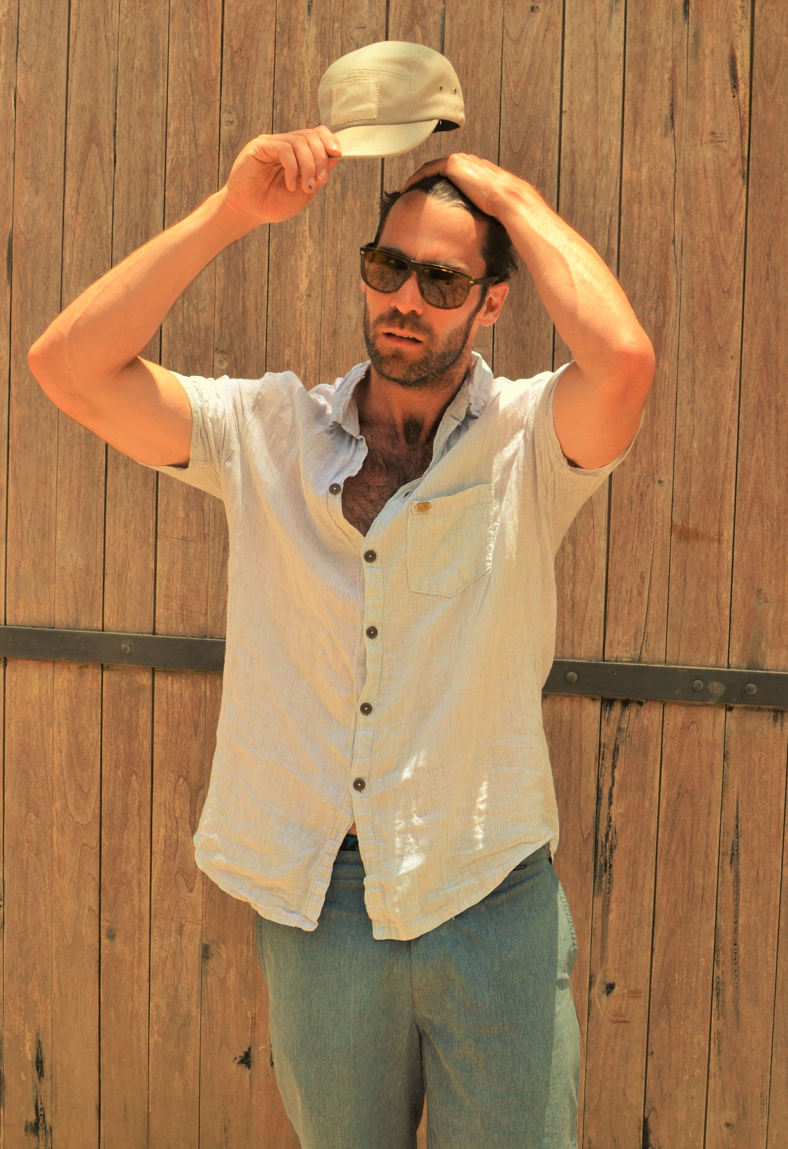 Striped Saint Croix Short Sleeve Button Down Collared Shirt