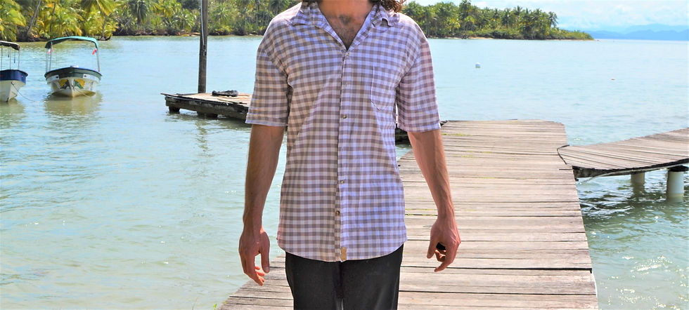 Thumbnail: Gingham Saint Croix Short Sleeve Button Down Collared Shirt