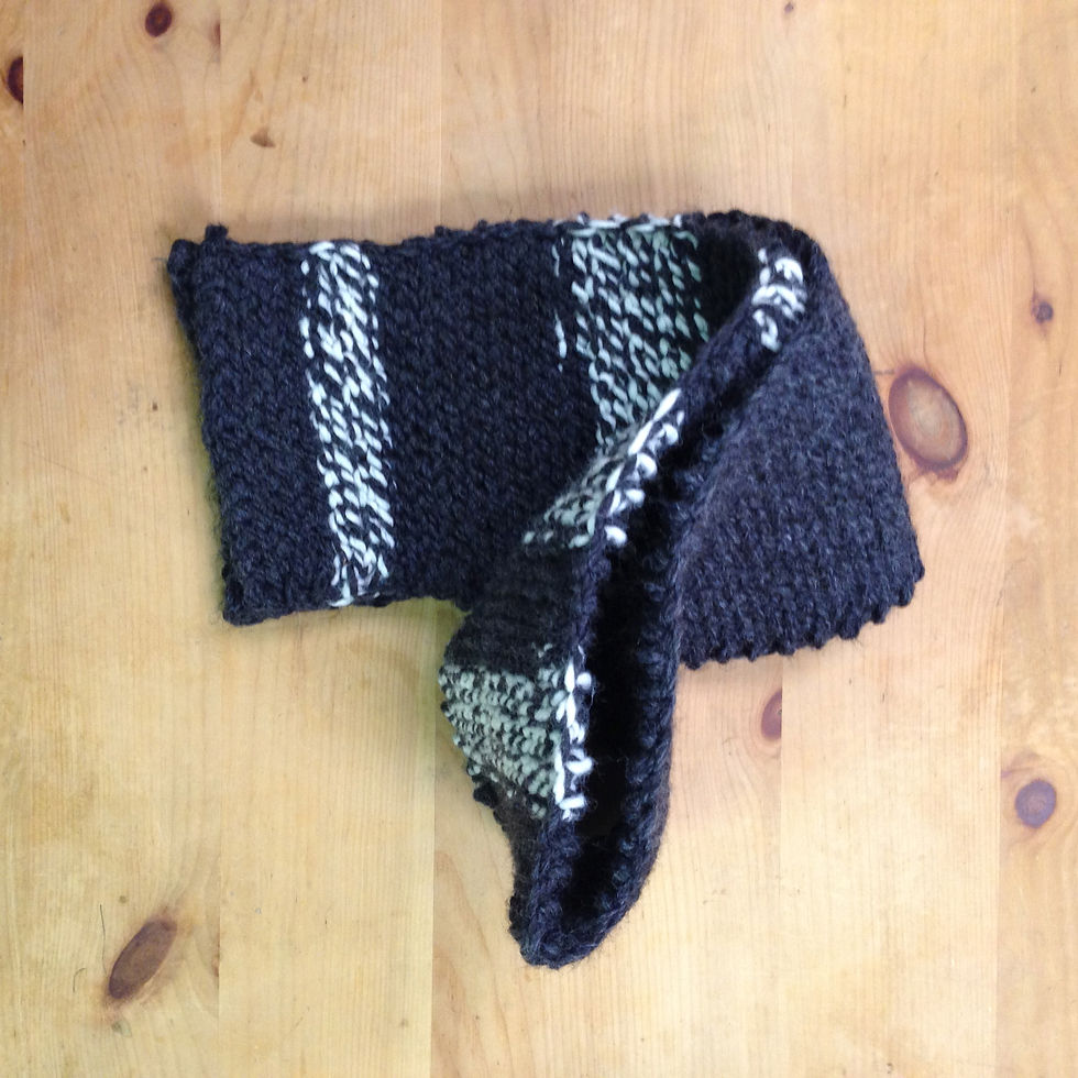 Thumbnail: Gilead Gray + Cream Striped Warm Wool Blend Oversized Rectangular Scarf