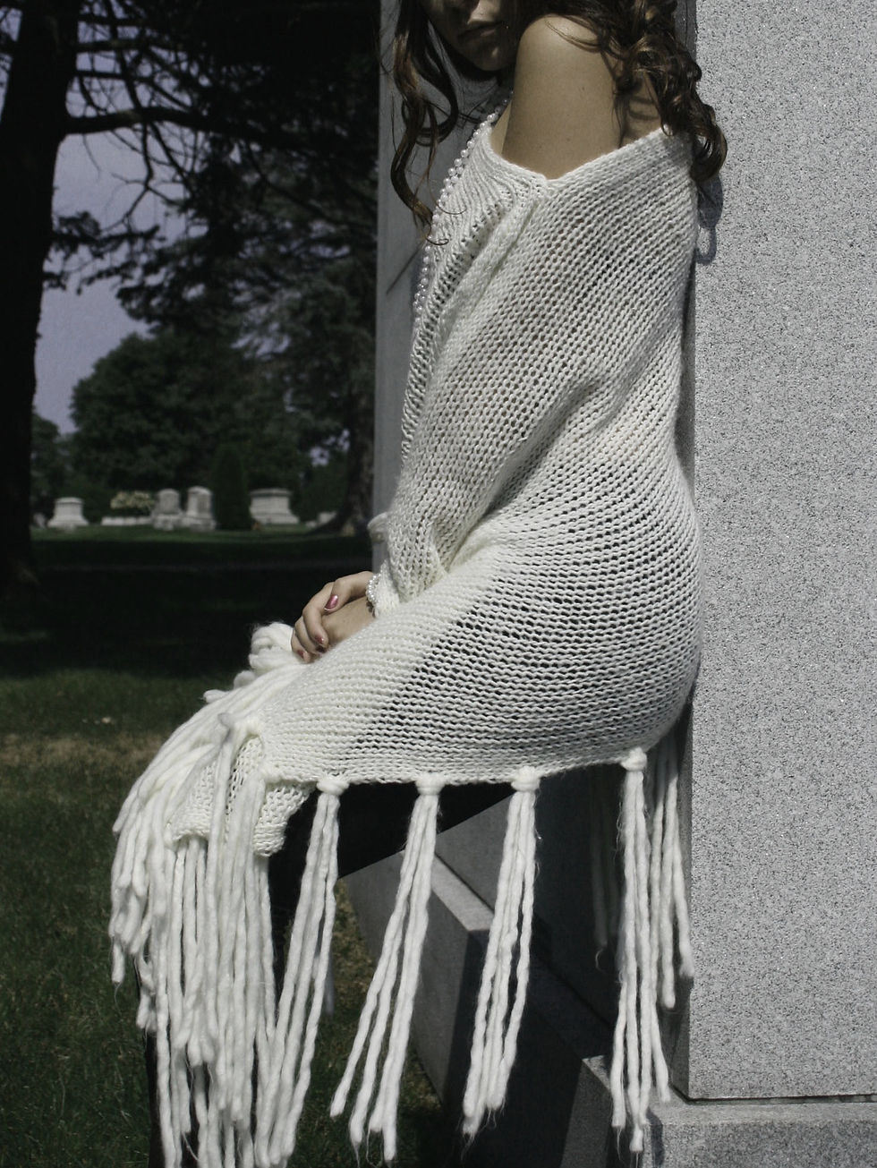 Thumbnail: Orono One-shoulder Knit Fringe Cover-up