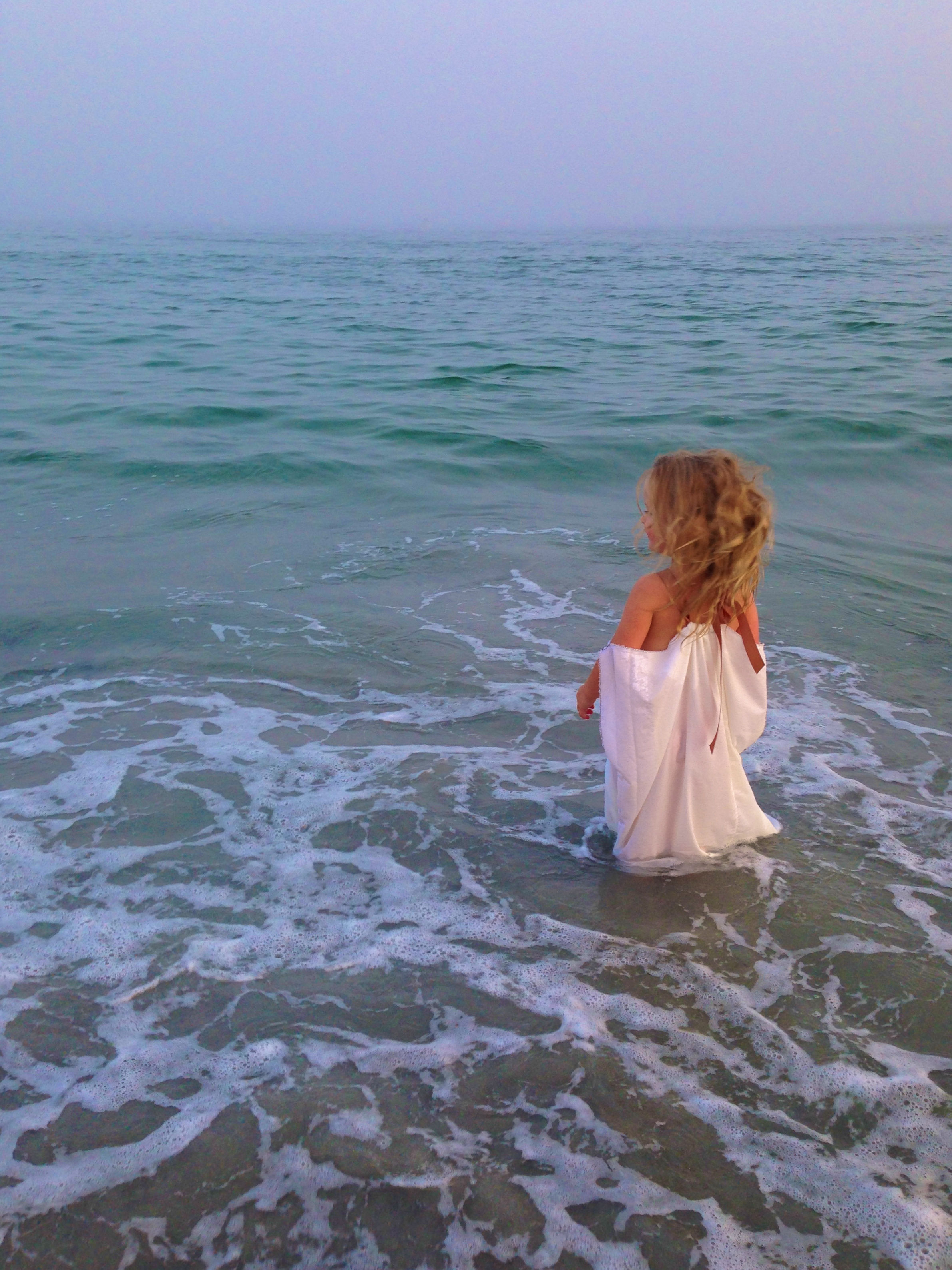 Ocean Open Shoulder Caftan Coverup Dress