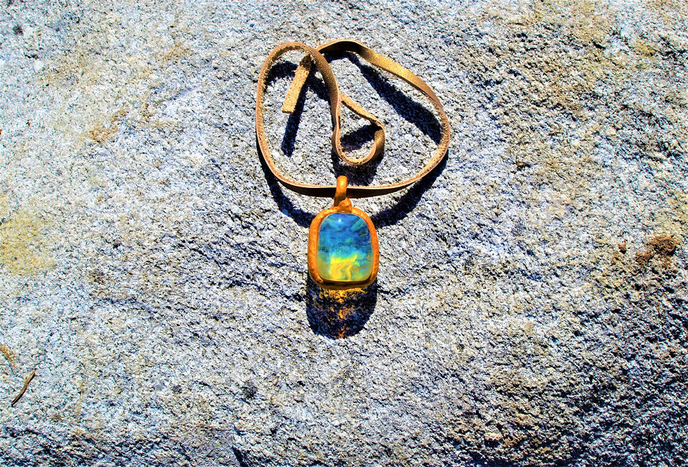 Thumbnail: Opal Obsidian Crystal Stone Pendant Necklace