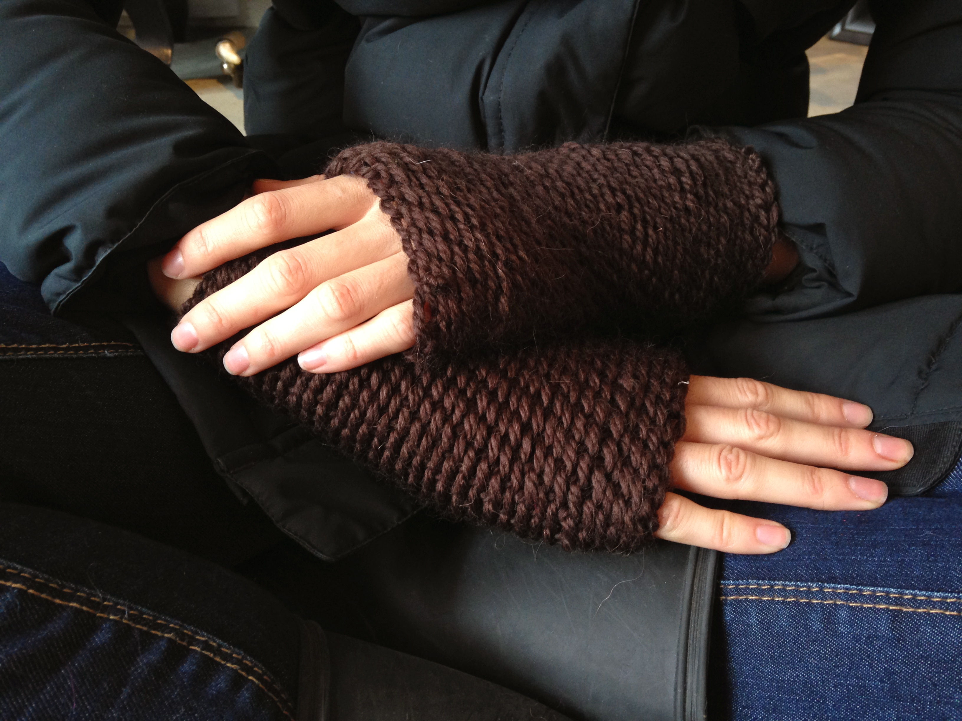 Kenduskeag Knit Long Fingerless Driving Gloves