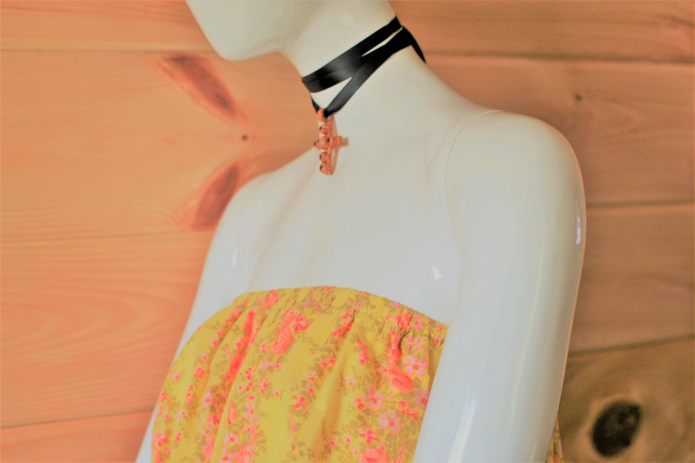 Thumbnail: Penelope Pink + Ruby Glass Gold Clay Cross Pendant Necklace Charm