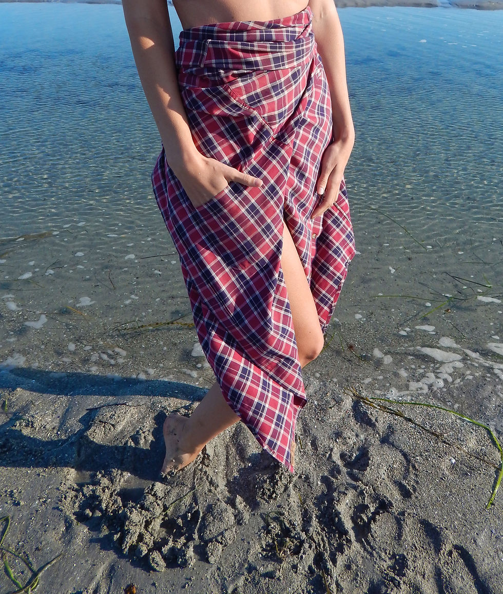 Thumbnail: Nomad Plaid Cover Up Wrap Dress Skirt