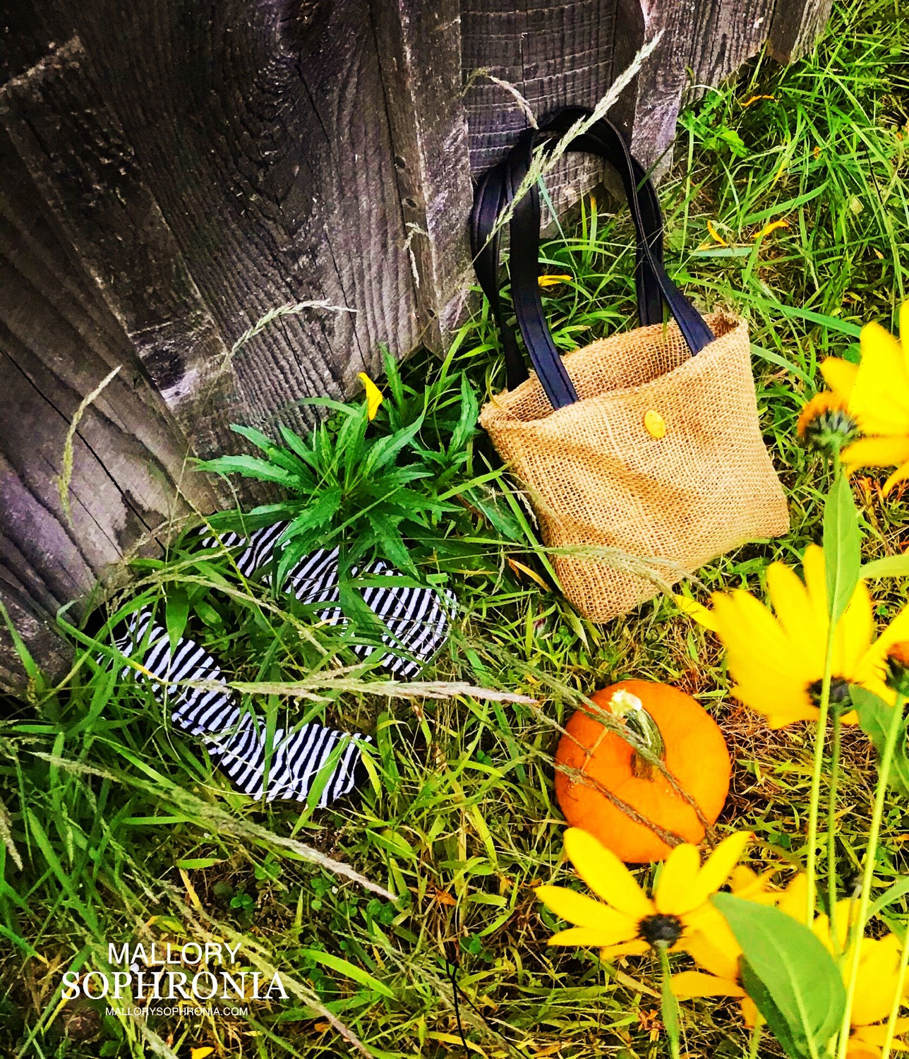 Country Chic Vegan/Faux Leather + Burlap Tote Bag