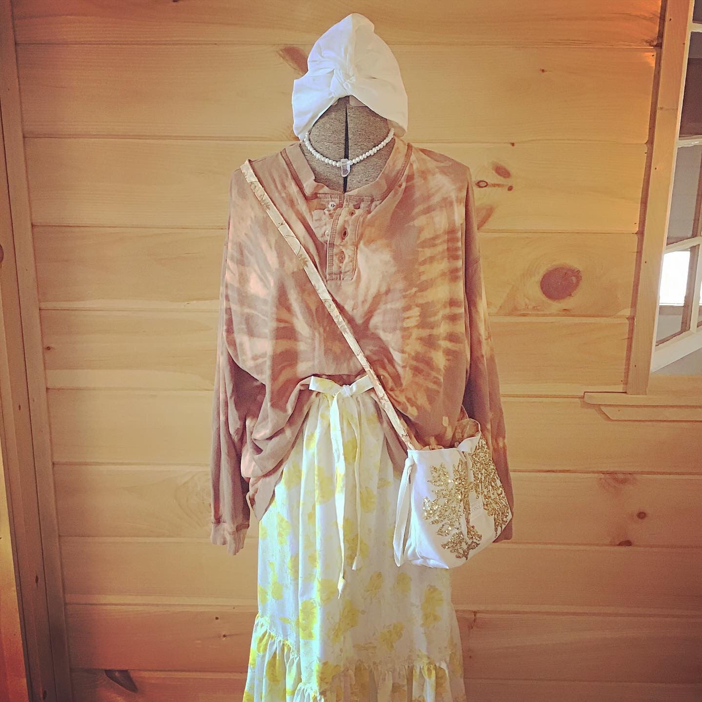 That’s The Spirit Brown + Peach Oversized Long Sleeve Tie Dye Vintage Shirt Top