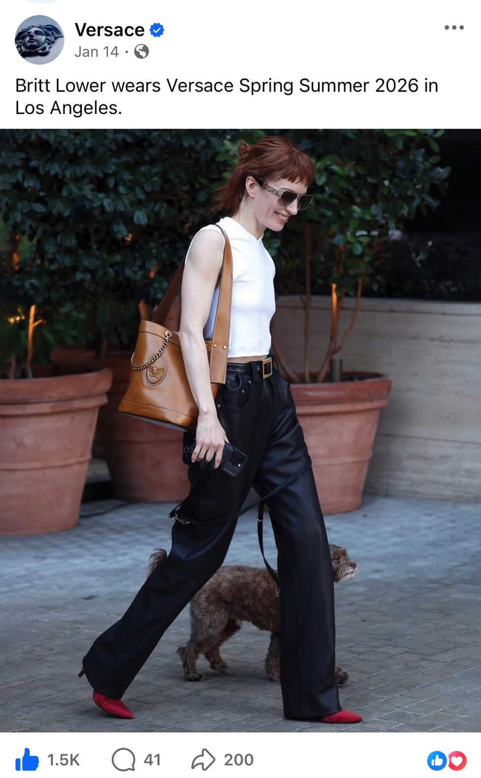 Britt Lower and Bow Tie for Versace. 