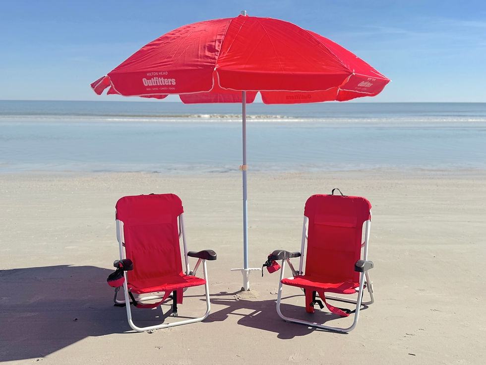 Beach Chairs and umbrellas on the beach