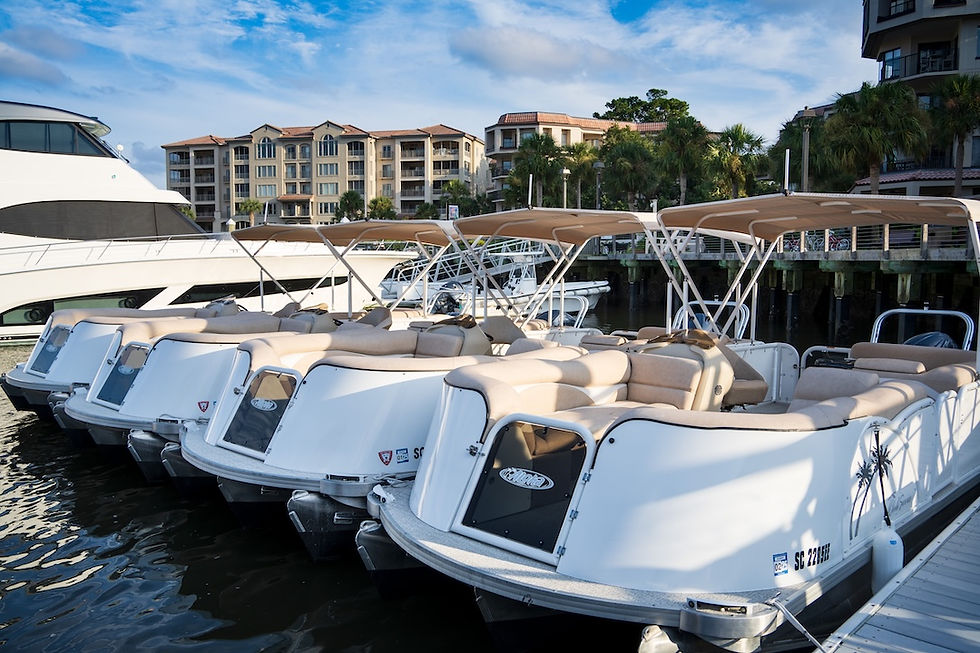Pontoon Boats at marina
