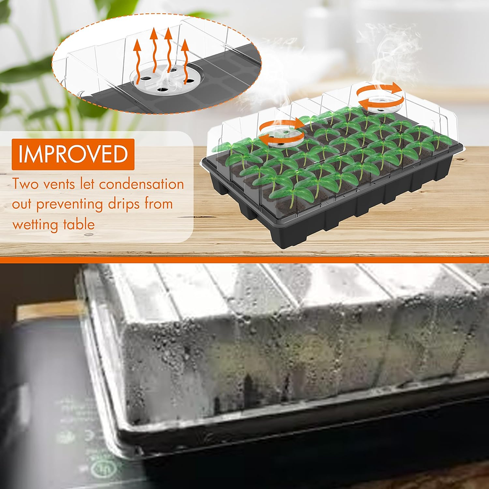 Thumbnail: 5-Set Seed Starter Tray Kits, Durable Plant Germination Trays