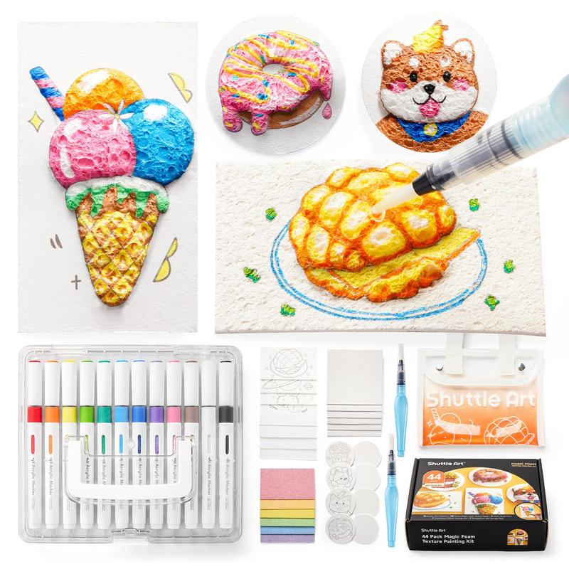 Shuttle Art-44 Pcs Magic Foam Texture Painting Kit