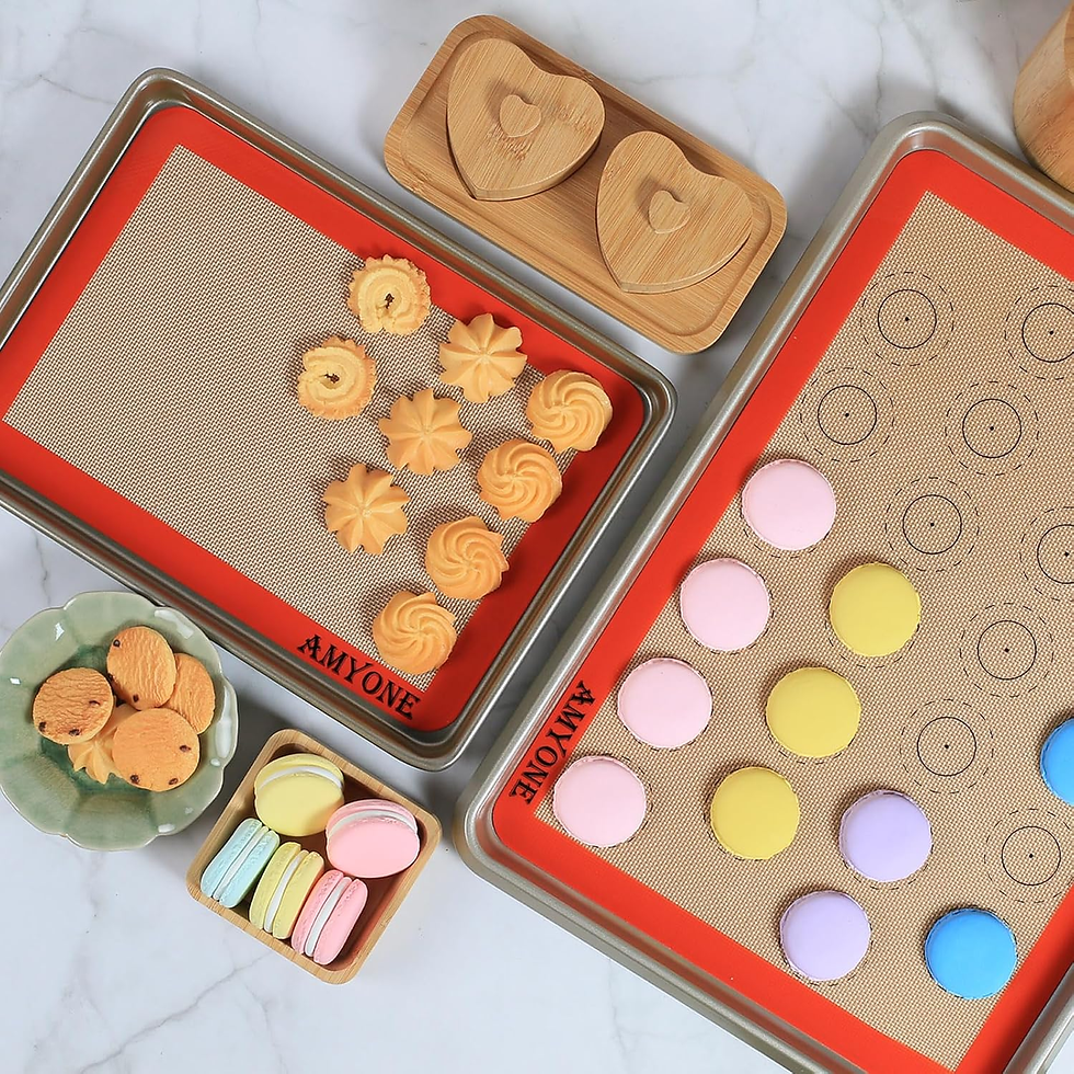 Thumbnail: Silicone Baking Mats Set of 4, Non Stick Reusable Silicone Liners