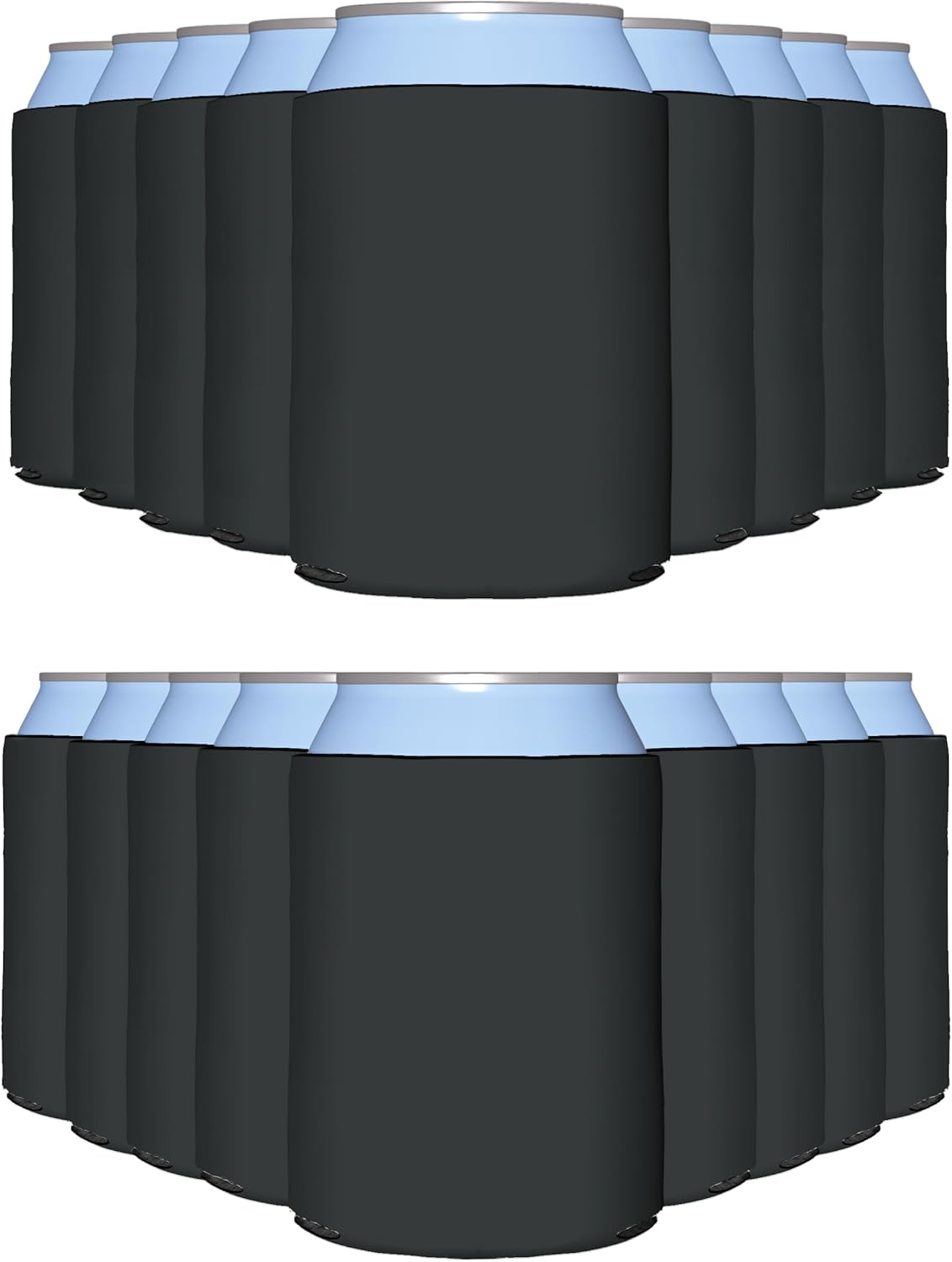 25 Pack Charcoal Blank Can Cooler Sleeves