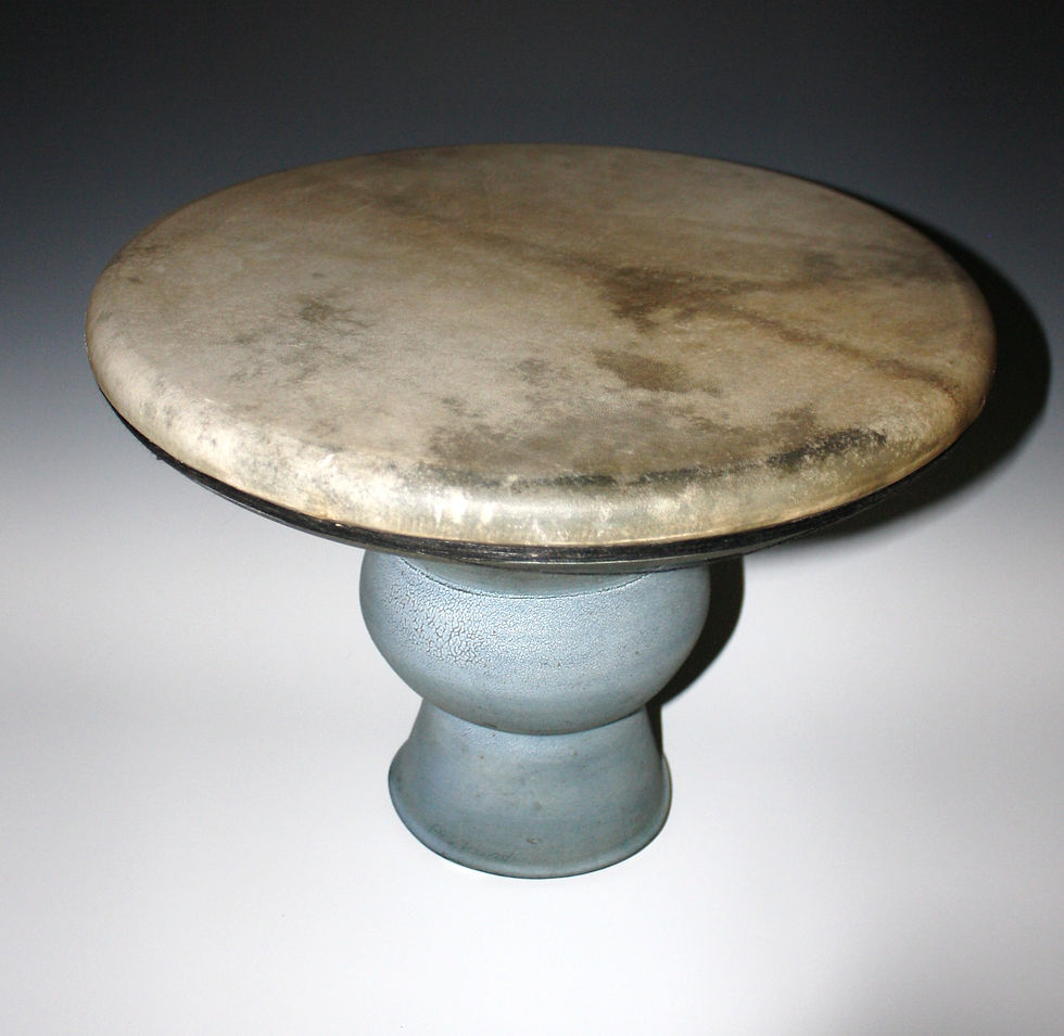 Salt fired Drum with Crawl Glaze