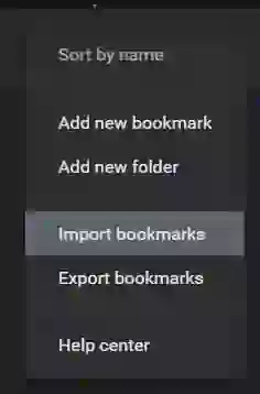 chrome bookmark menu