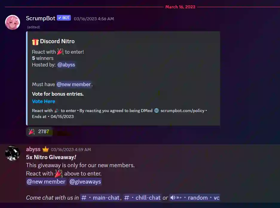 discord giveaways